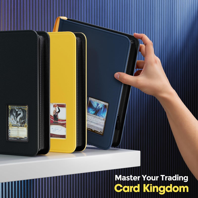 ProCase 4 Pocket Top Loader Binder, Holding 144 Cards in 3""x4"" Toploaders, Side Loading Small Book Folder with Clear Window for Pokemon, Trading, Sports Cards Collection TCG, MTG -Navy - Image 5